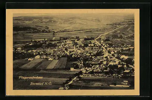 AK Ziersdorf, Fliegeraufnahme des Ortes