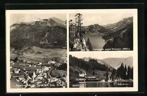 AK Lunz am See, Totalansicht mit Lunzersee