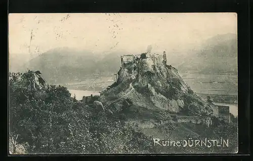 AK Dürnstein, Blick zur Ruine