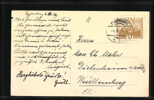 AK Eggenburg, Totalansicht mit Kirche