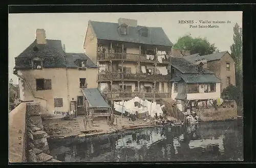 AK Rennes, Vieilles maisons du Pont Saint-Martin