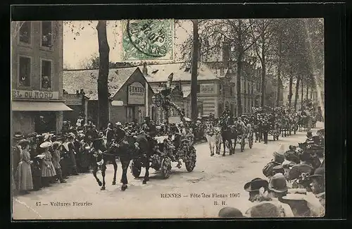 AK Rennes, Fête des Fleurs 1907