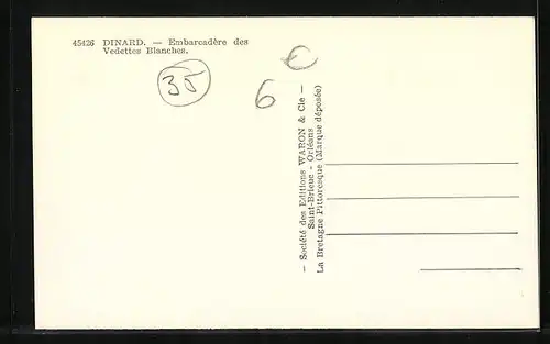 AK Dinard, Embarcadère des Vedettes Blanches