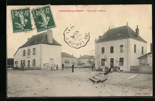 AK Simandre-les-Ormes, Place de la Mairie