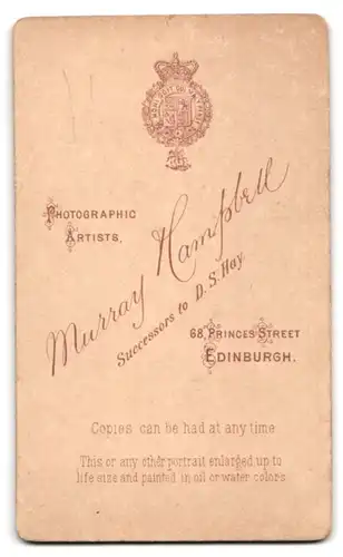 Fotografie Murray Hampbell, Edinburgh, 68, Princes St., Junger Mann in modischer Kleidung