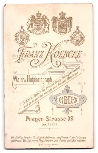Fotografie Franz Koebcke, Dresden, Prager Str. 39, Junger Herr mit weisser Fliege