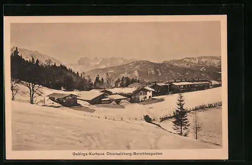 AK Berchtesgaden, Gebirgs-Kurhaus, Obersalzberg im Winter