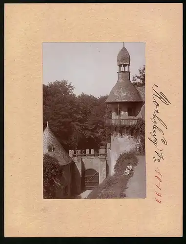 Fotografie Brück & Sohn Meissen, Ansicht Rochsburg, Partie am Eingang zum Schloss