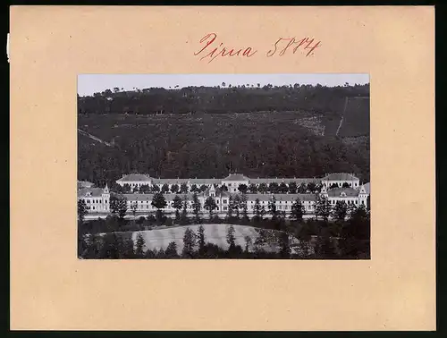 Fotografie Brück & Sohn Meissen, Ansicht Pirna a. Elbe, Kaserne des 1. Königlich Sächsischen Pionier-Bataillon Nr. 12