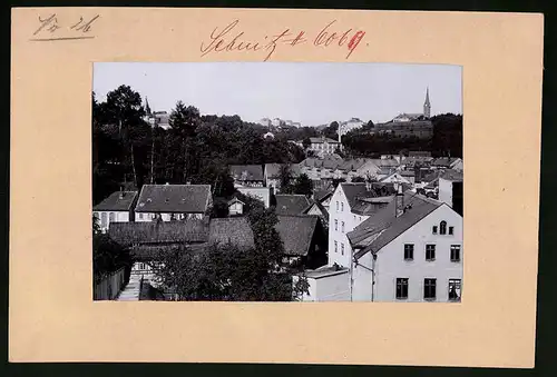 Fotografie Brück & Sohn Meissen, Ansicht Sebnitz i. Sa., Teilansicht der Stadt mit Blick zur Kirche