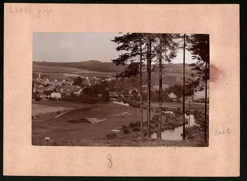 Fotografie Brück & Sohn Meissen, Ansicht Flöha i. Sa., Blick vom Wald auf die Stadt