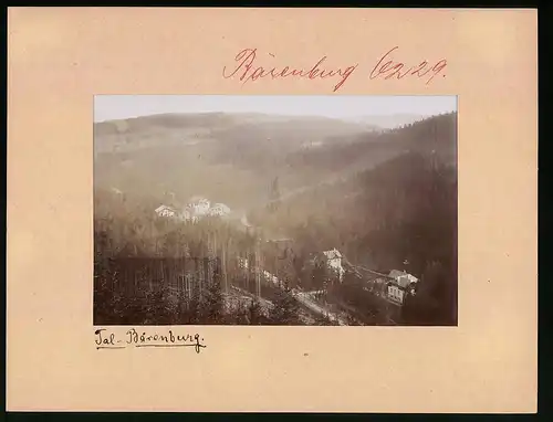 Fotografie Brück & Sohn Meissen, Ansicht Bärenburg i. Erzg., Blick in das Tal mit Wohnhäusern
