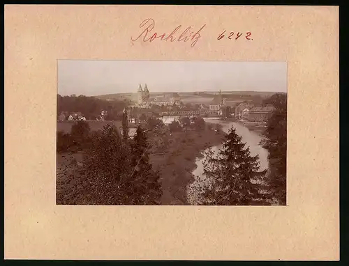 Fotografie Brück & Sohn Meissen, Ansicht Rochlitz, Blick vom Schweizerhaus auf Zassnitz und das Schloss