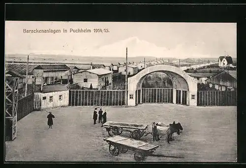 AK Puchheim, Kriegsgefangenenlager 1914-15, Barackenanlagen
