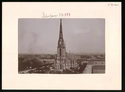 Fotografie Brück & Sohn Meissen, Ansicht Meissen i. Sa., Stadtteilansicht mit der Johanneskirche