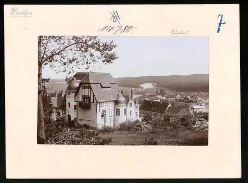 Fotografie Brück & Sohn Meissen, Ansicht Bad Hartha, Blick von der Villa auf den Ort
