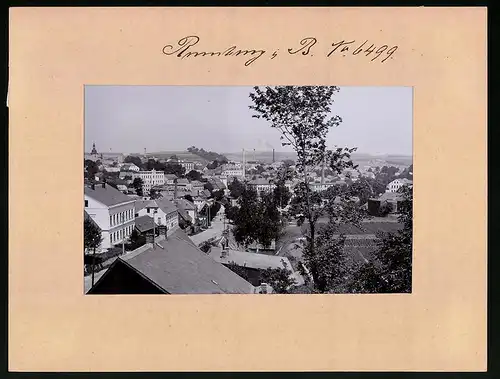 Fotografie Brück & Sohn Meissen, Ansicht Rumburg i. B., Blick in den Ort mit Schornsteinen
