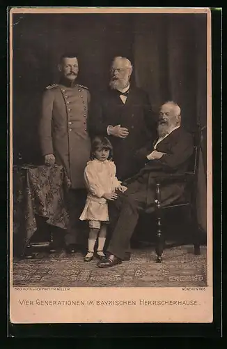 AK Vier Generationen im Bayerischen Herrscherhause