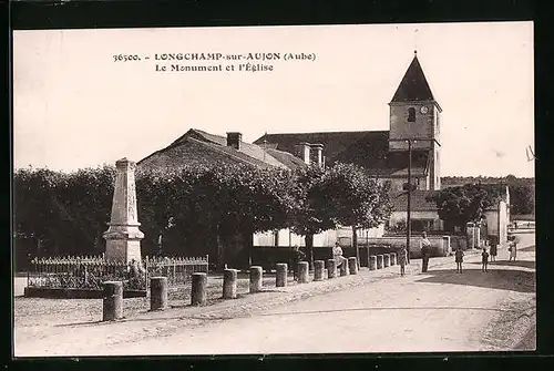 AK Longchamp-sur-Aujon, Le Monument et l`Église