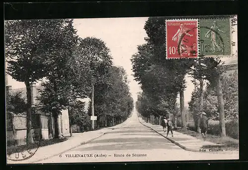 AK Villenauxe, Route de Sézanne