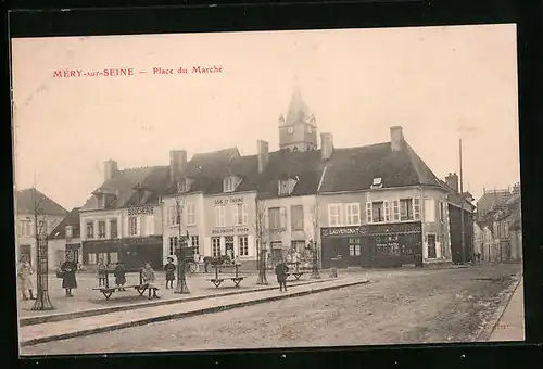 AK Méry-sur-Seine, Place du Marché