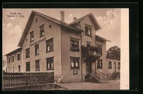 AK Weiler /Allg., Gasthaus und Weizenbierbrauerei (Gebäude)