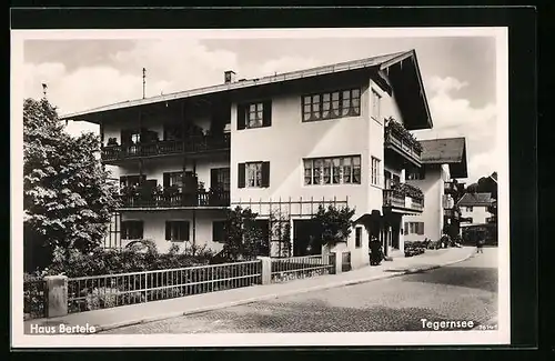 AK Tegernsee, Haus Bertele von der Strasse gesehen