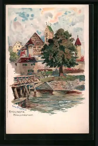 Künstler-AK Fritz Bergen: Riedlingen, Mühlvorstadt