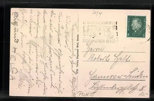 AK Swinemünde, Idyll im Kurhausgarten