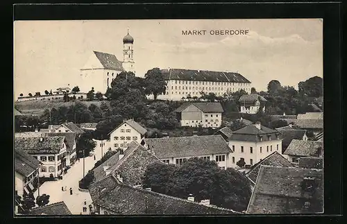 AK Markt Oberdorf, Strassenpartie mit Kirche