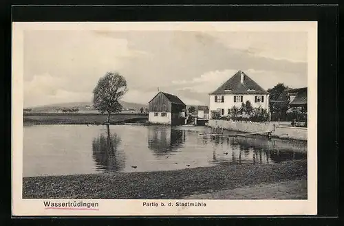 AK Wassertrüdingen, Partie b. d. Stadtmühle