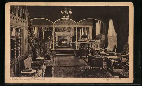 AK Eisenach, Hotel Kaiserhof, Hotel-Halle, Innenansicht