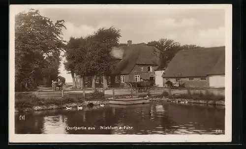 AK Nieblum a. Föhr, Dorfpartie