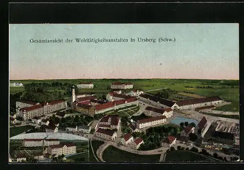 AK Ursberg /Schw., Gesamtansicht der Wohtätigkeitsanstalten