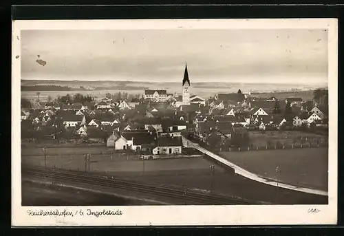 AK Reichertshofen b. Ingolstadt, Ortsansicht mit Kirche