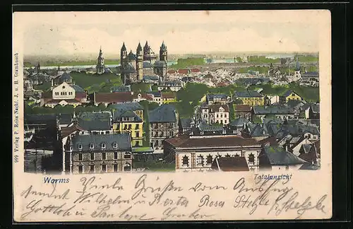 AK Worms, Totalansicht aus der Vogelschau