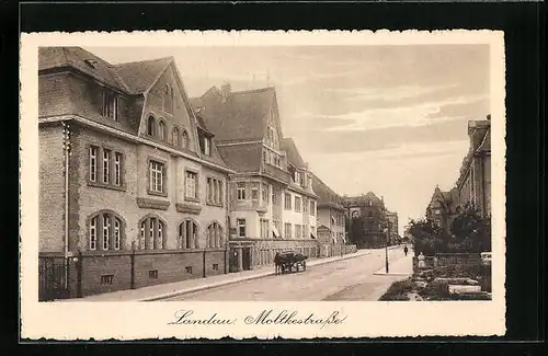 AK Landau, Moltkestrasse mit Kutsche