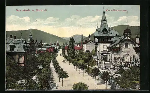 AK Neustadt a. Haardt, Maximilianstrasse aus der Vogelschau