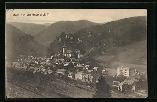 AK Graefenthal /S.-M., Totalansicht mit Kirche