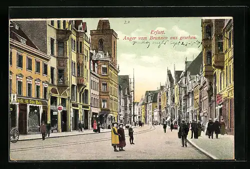 AK Erfurt, Anger vom Brunnen aus gesehen