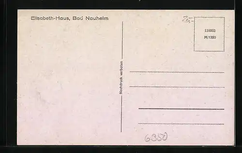 AK Bad Nauheim, Ansicht des Elisabeth-Hauses