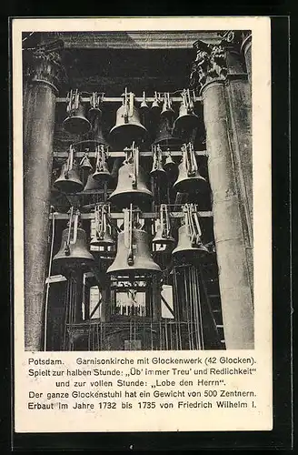 AK Potsdam, Garnisonkirche mit Glockenwerk