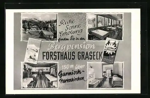 AK Garmisch-Partenkirchen, Bergpension Forsthaus Graseck