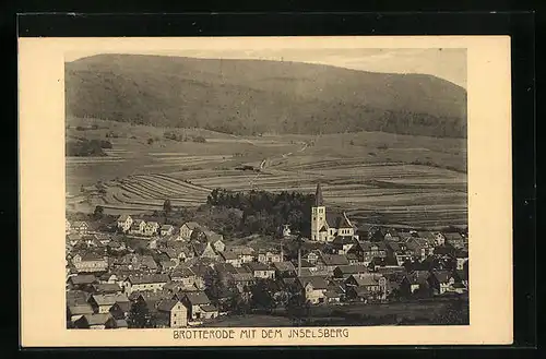 AK Brotterode, Ortsansicht mit Inselberg
