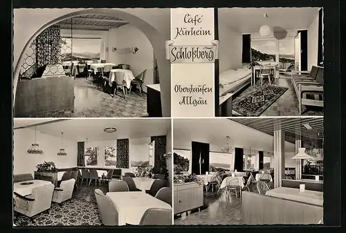 AK Oberstaufen /Allg., Cafe Kurheim Schlossberg (Innenansichten)
