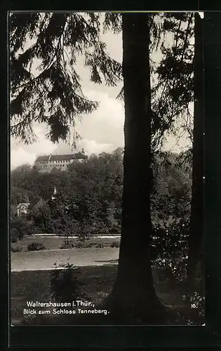 AK Waltershausen i. Thür., Blick zum Schloss Tenneberg