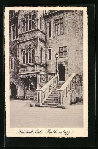 AK Neustadt /Orla, Rathaustreppe