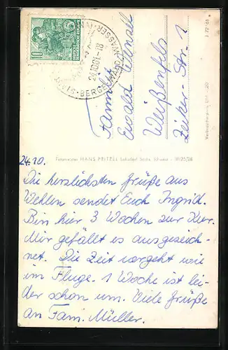 AK Wehlen, Ortspartie mit Kirche