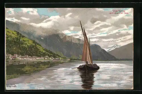 Künstler-AK Alfred Mailick: Clarens am Glarner See