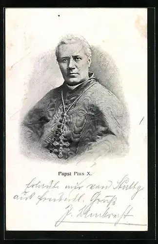AK Papst Pius X. in vollem Ornat